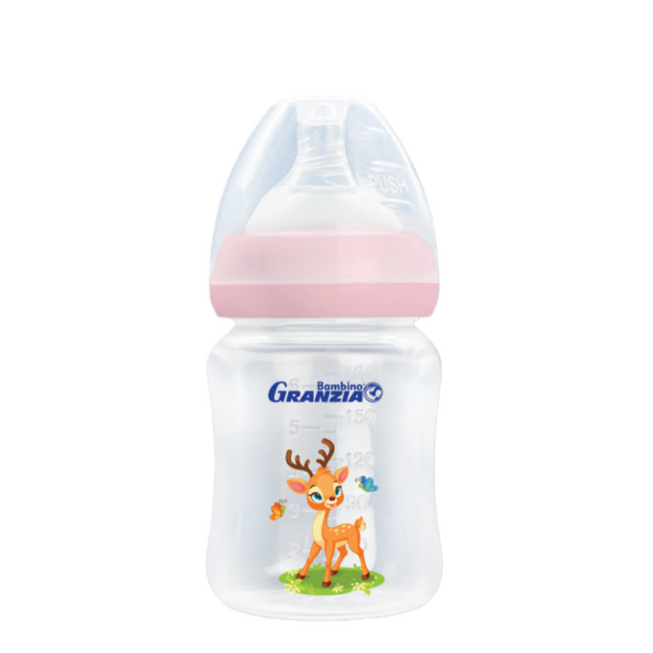 Granzia Deer Baby Feeding Bottle - 180ml - Pink