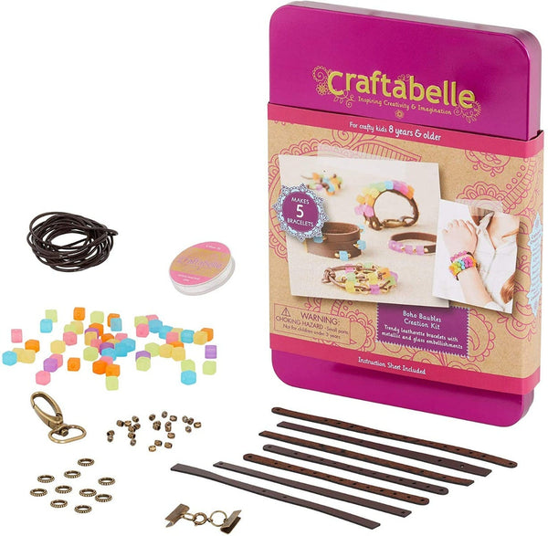Craftabelle Jewelry Set with Beads and Leather