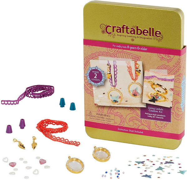 Craftabelle Clear Glass Locket Creation Kit - 85 Pieces