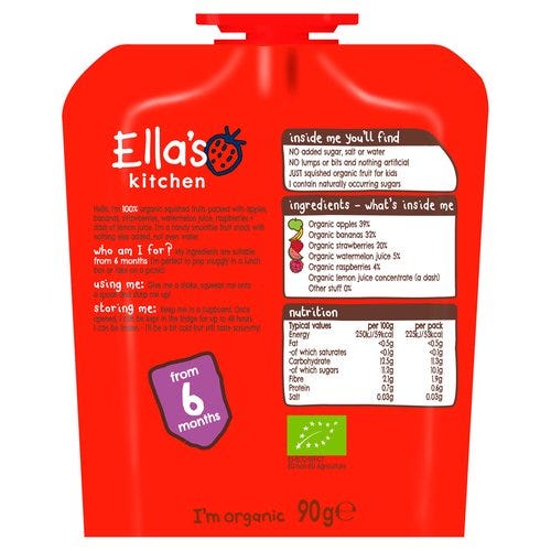 Ellas Kitchen The Red One Squished Smoothie Fruits - 90 gm