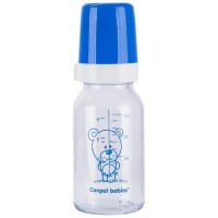 Canpol Babies Bear Glass Baby Bottle - 120 ml - Blue