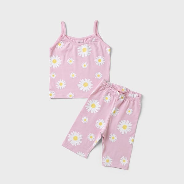 Lovely Land Flowers Sleeveless and Shorts Pajama Set
