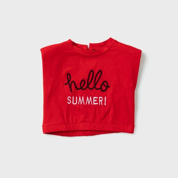 Lovely Land Hello Summer Sleeveless T-shirt for Girls
