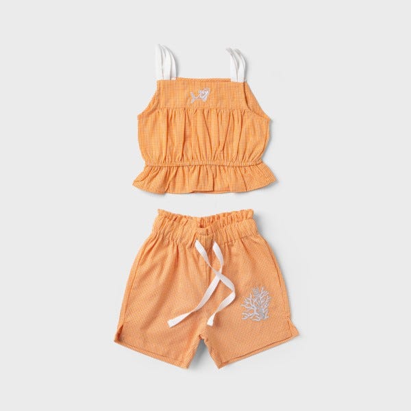 Lovely Land Strap Top and Shorts Set for Girls
