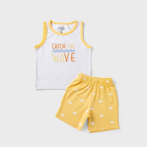 Lovely Land Catch The Wave Pajamas Set for Boys - 2 Pieces