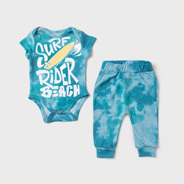Lovely Land Surf Rider Beach Onesie and Pants- 2 Pieces