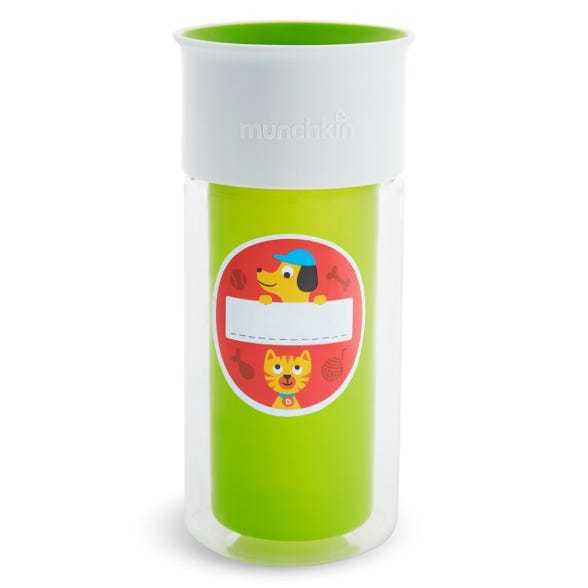 Munchkin Miracle 360 Insulated Sticker Sippy Cup, 266 ml - Green