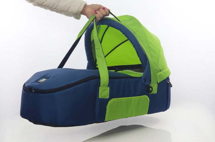 Uni-Baby Carry Cot - Green and Dark Blue