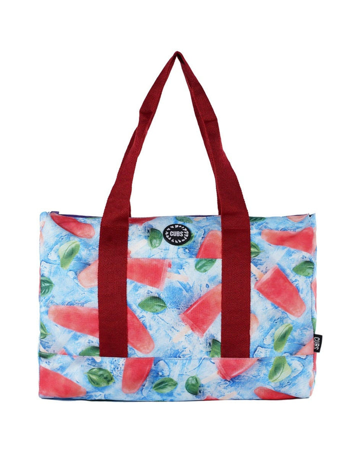 Cubs Watermelon Popsicle and Water Colors Double Faced Tote Bag