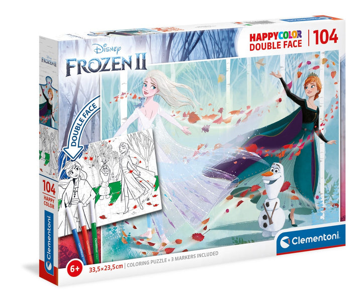 Clementoni Disney Frozen 2 Happy Coloring Double Face Puzzle - 104 Pieces