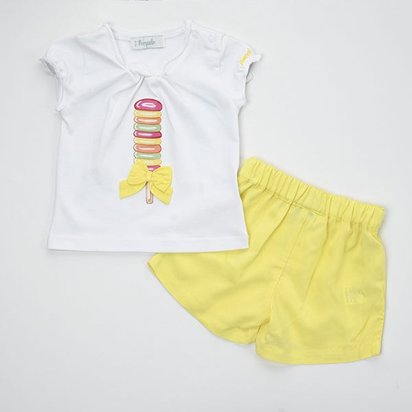 Pompelo Short Sleeves Sweatshirt and Shorts for Girls