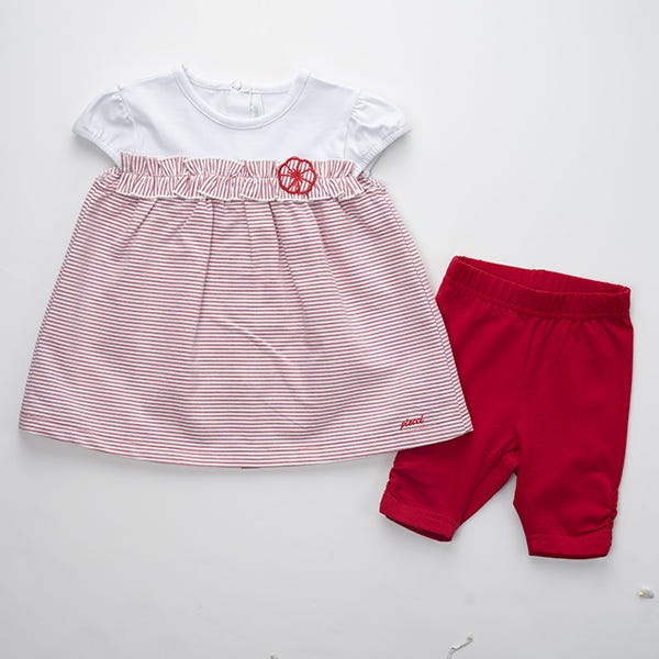Pompelo Red Short Sleeves Sweatshirt and Pants Set for Girls