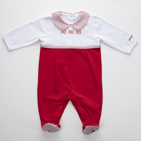Pompelo Red Long Sleeves Overalls with Collar