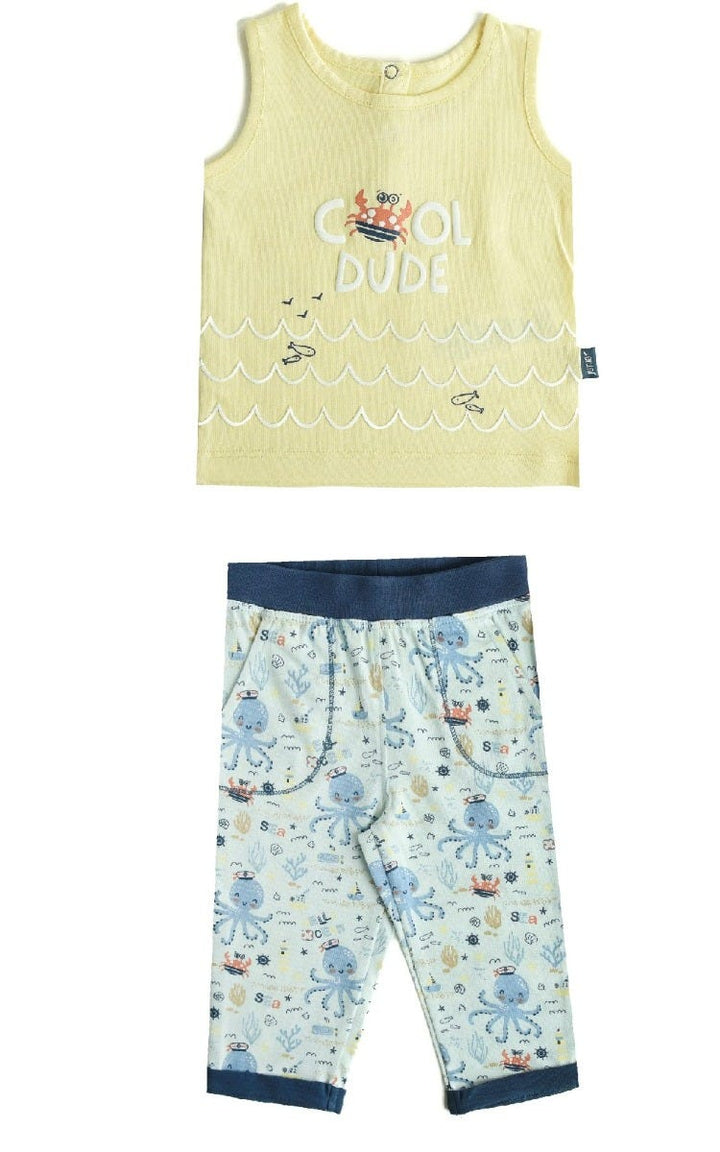 Junior Hello Sea Sleeveless T-Shirt and Pants Set