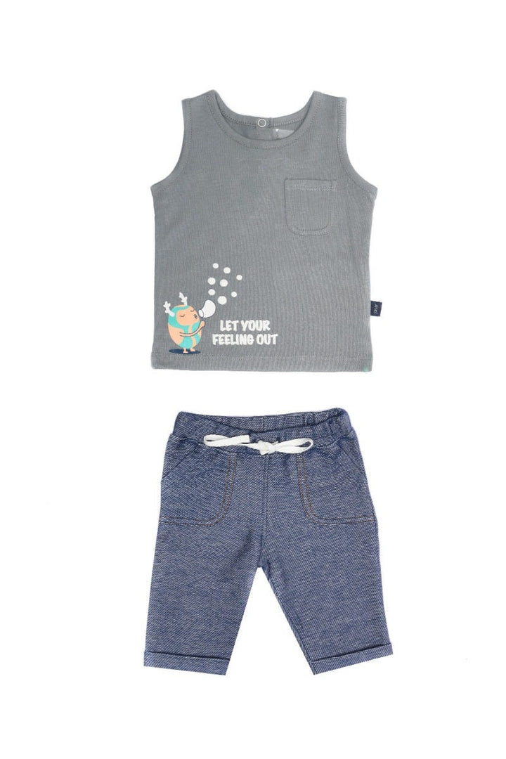 Junior Little Monsters Sleeveless T-Shirt and Pants Set