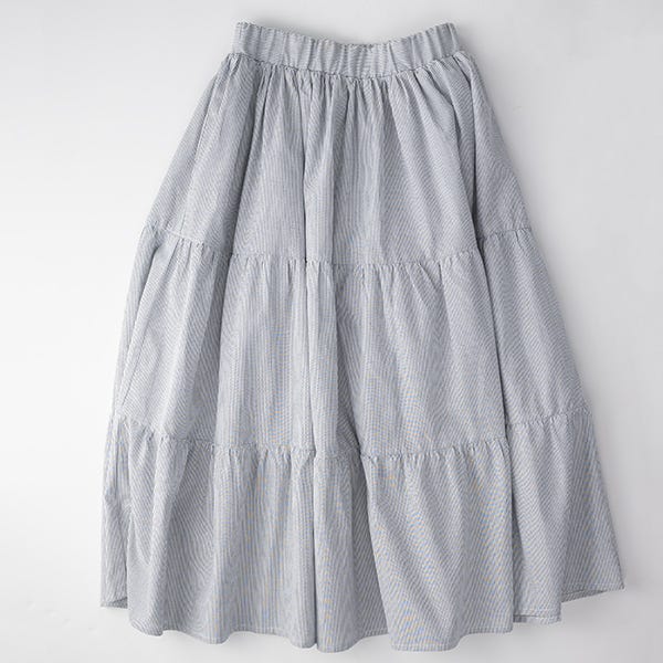 Pompelo Navy Stripped Long Skirt for Girls