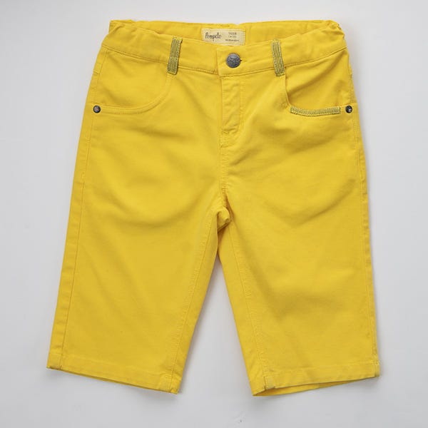 Pompelo Yellow Shorts with Back Pocket for Boys