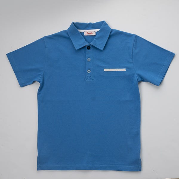 Pompelo Blue Short Sleeve Polo Shirt for Boys
