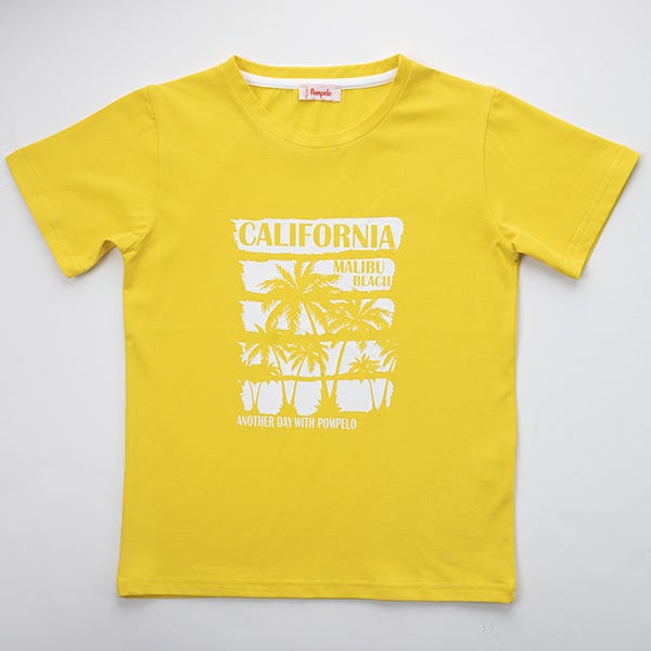 Pompelo Yellow Short Sleeves T-Shirt for Boys