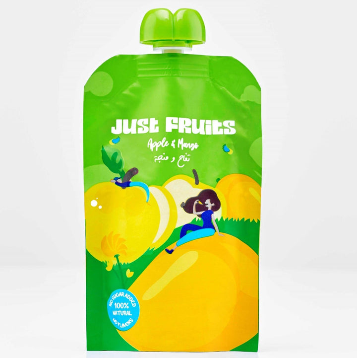 Just Fruits Apple and Mango Puree Pouch Snack - 110 gm