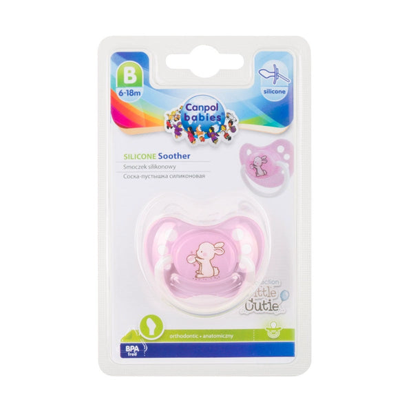 Canpol Babies Bunny Silicone Pacifier - 6+ Months - Pink