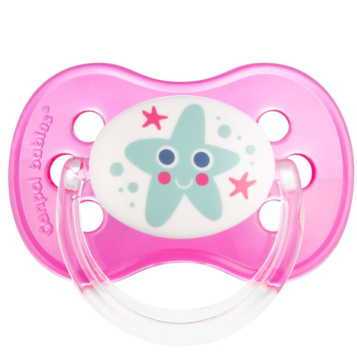 Canpol Babies Sea Star Round Nature Silicone Soother - 0-6m - Pink