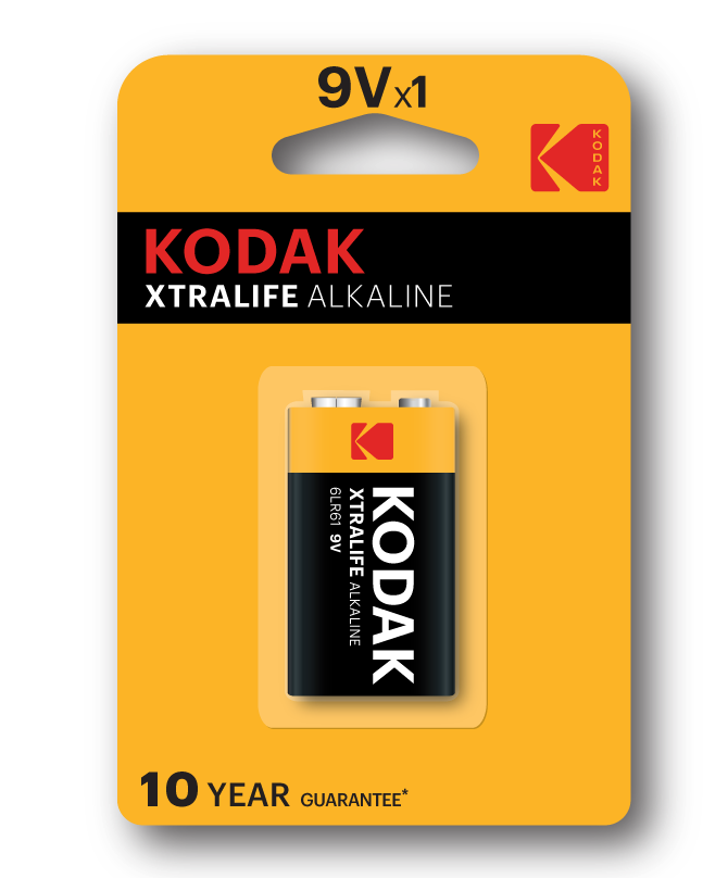 Kodak Xtralife alkaline Batteries, 9V - 1 Piece