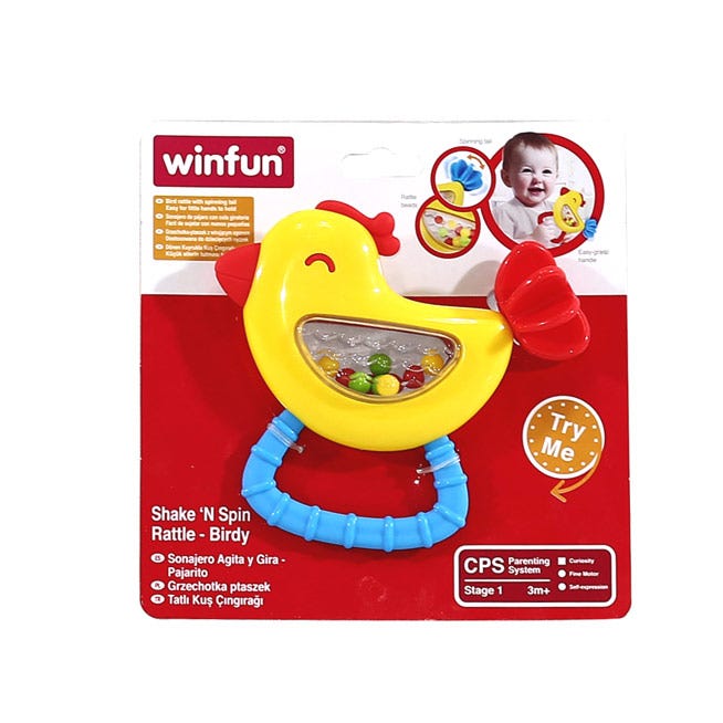 WinFun Shake 'N Spin Rattle Toy - Birdy