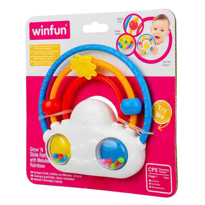 WinFun Glow 'N Slide Rattle with Melodies Toy - Raincloud