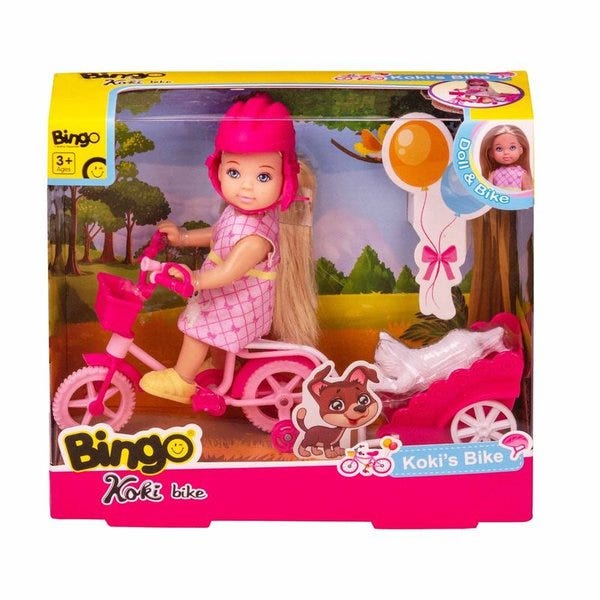 Bingo Koki Doll with Bike Set