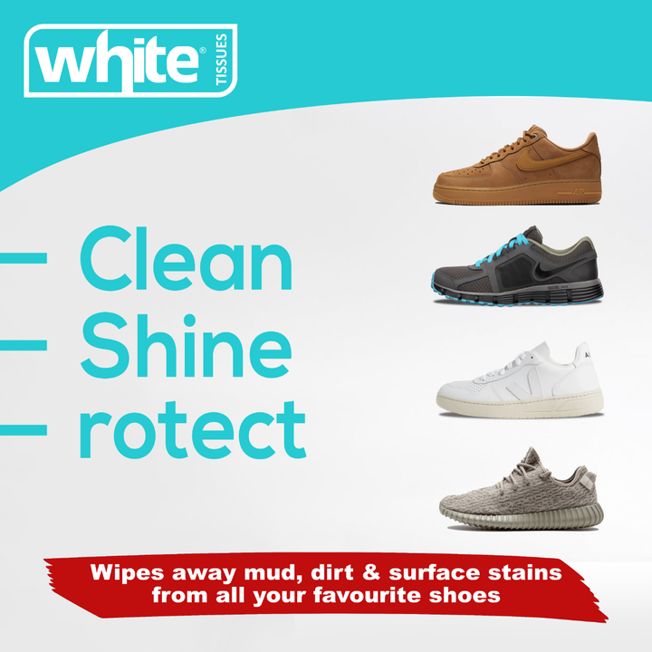 White Wet Shoe Wipes | 20 Wipes