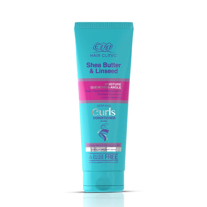 Eva Hair Clinic Curly Conditioner 230ml, Leave In Cream 230ml and Shampoo 230ml Free