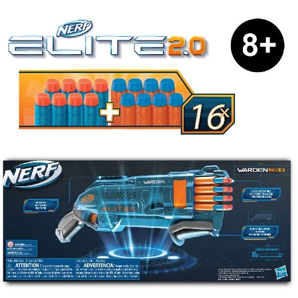 Nerf Elite 2.0 Warden DB-8 Blaster Gun - 16 Darts