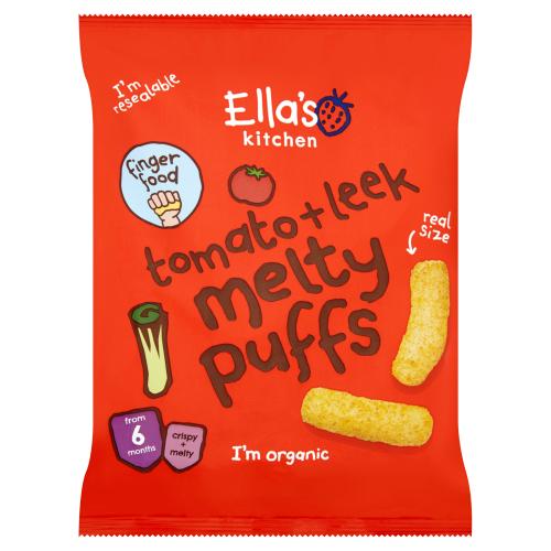 Ella's Kitchen Tomato and Leek Melty Puffs - 6+ Months - 20 gm