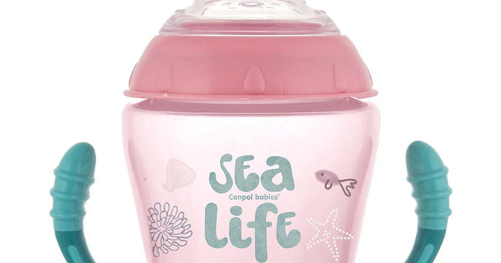 Canpol Babies Sea Life Non - Spill Cup, 9+ Months, 230 ml - Pink