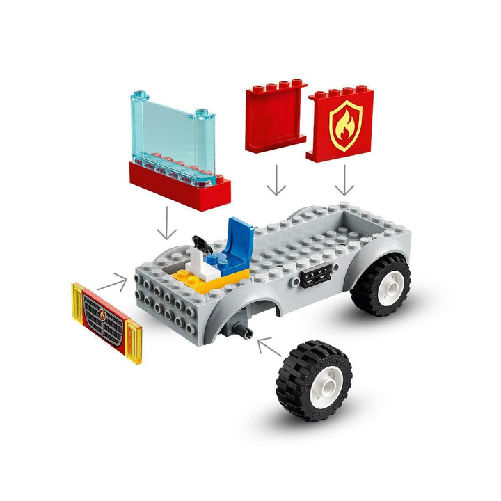 Lego City Fire Ladder Truck Kit - 88 Pieces
