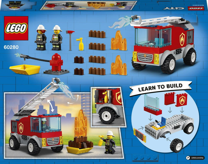 Lego City Fire Ladder Truck Kit - 88 Pieces