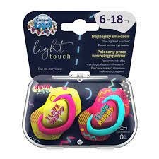 Canpol Babies Neon I Love Mummy and Daddy Pacifier, 6+ Months - 2 Pieces