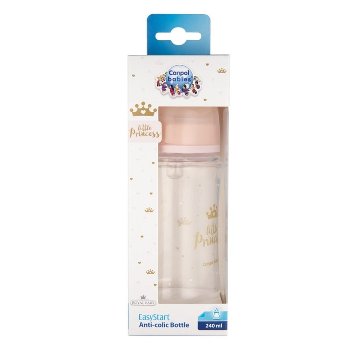 Canpol Babies Royal Baby Little Princess Baby Bottle, 240 ml, 3+ Months - Pink