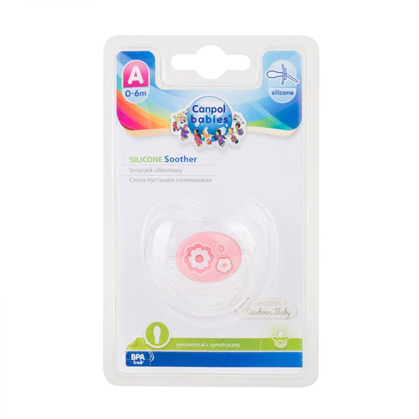 Canpol Babies Flowers Silicone Pacifier - 0-6 Months - Pink