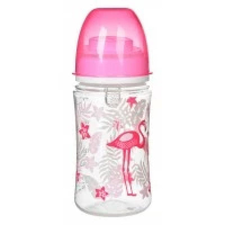 Canpol Babies Flamingos Anti-Colic Bottle, 3+ Months, 240 ml - Pink