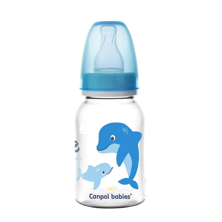 Canpol Babies Love and Sea Narrow Neck Bottle - 0+ Months - 120 ml - Blue