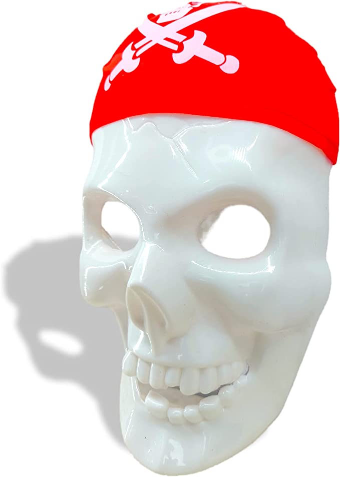 Halloween Phosphorous Pirate Skull Face Mask - Variable Colors