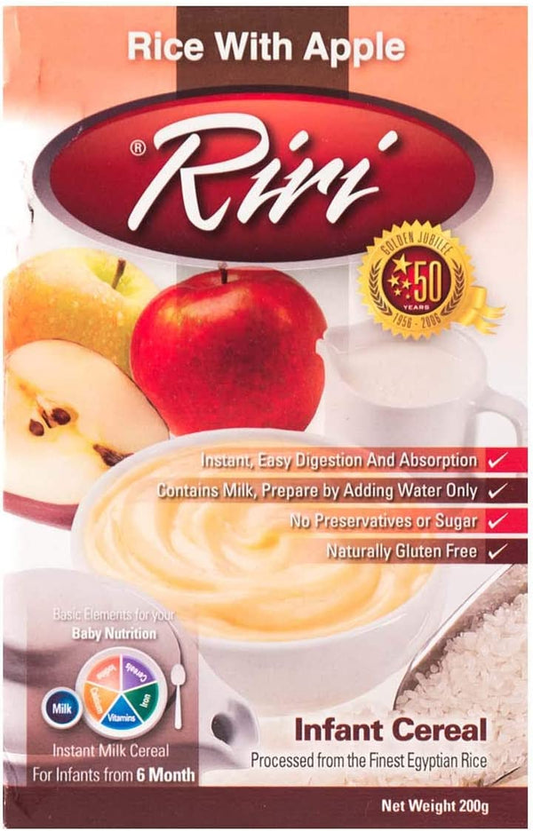 Riri Rice with Milk and Apple Cereal - 200 gm