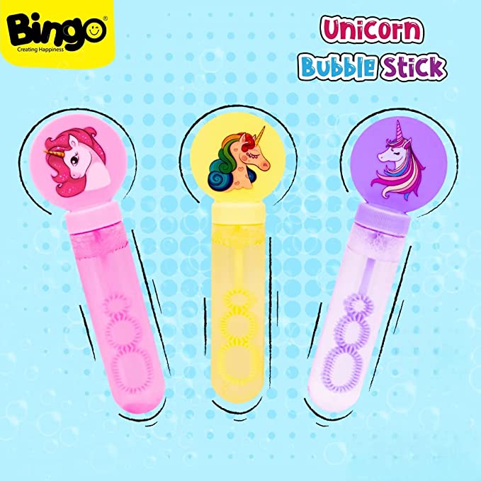 Bingo Unicorn Bubble Bottle Card | 3 Pieces | Color May Vary