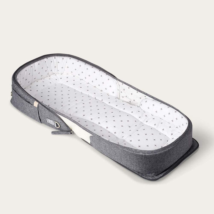 Sunveno Portable Folding Baby Bassinet Crib Diaper Bag | Grey