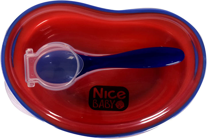 Nice Baby Plate with Spoon and Cover | Red