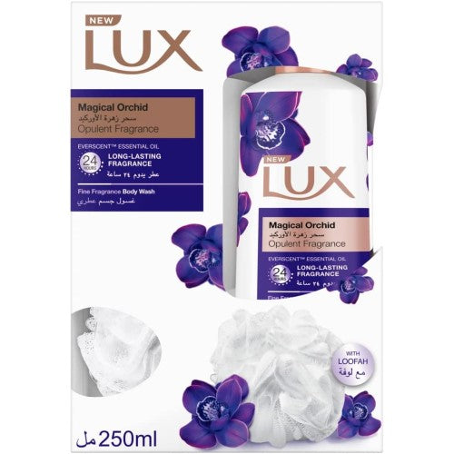 Lux Magical Orchid Body Wash 250Ml + Loofah