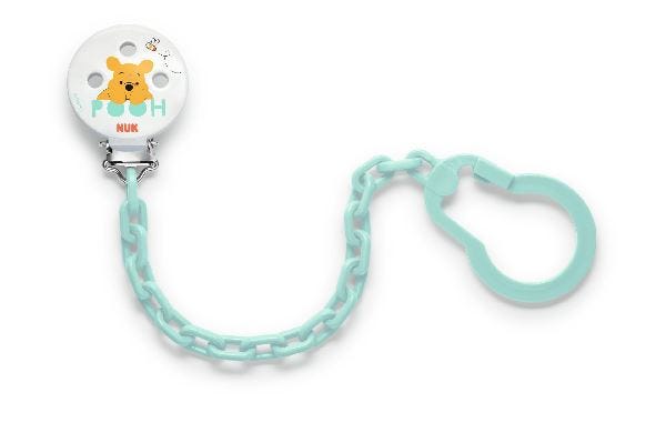 NUK Winnie The Pooh Baby Pacifier Hanger Chain with Clip - Mint Green