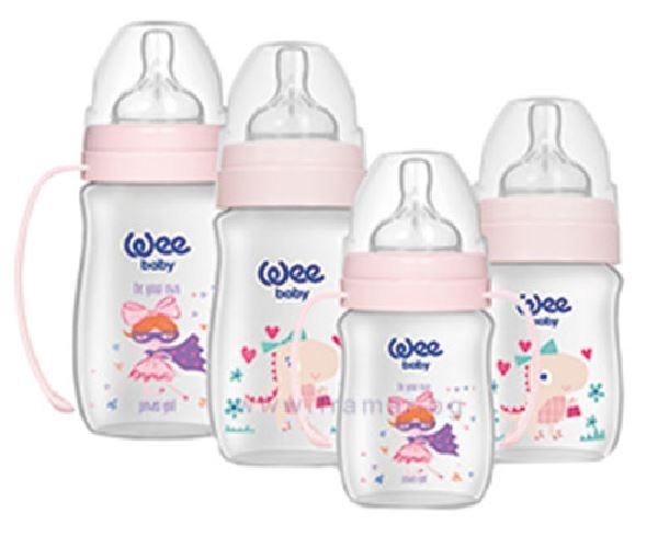 Wee Baby Baby Feeding Bottles Set, 4 Pieces - Pink